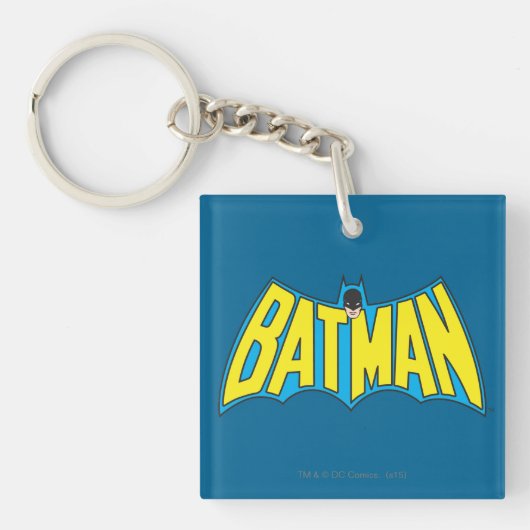 Batman |  Geel Blauwe Logo Sleutelhanger (Voorkant)