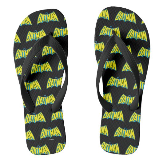Batman |  Geel Blauwe Logo Teenslippers (Voetbed)