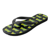 Batman |  Geel Blauwe Logo Teenslippers (Schuin)