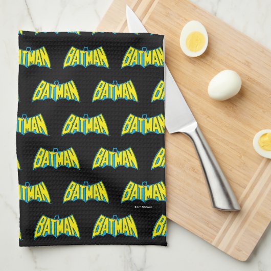 Batman |  Geel Blauwe Logo Theedoek (Quarter Fold)