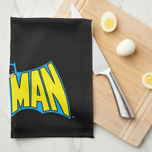 Batman |  Geel Blauwe Logo Theedoek (Quarter Fold)