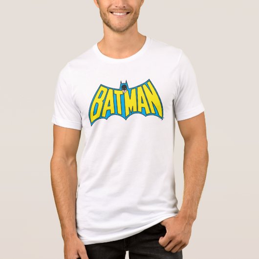 Batman | Geel Blauwe Logo Tri-Blend Shirt (Voorkant)