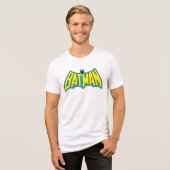 Batman | Geel Blauwe Logo Tri-Blend Shirt (Voorkant volledig)