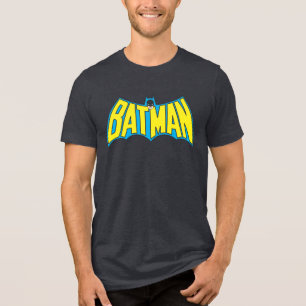 Batman    Geel Blauwe Logo Tri-Blend Shirt