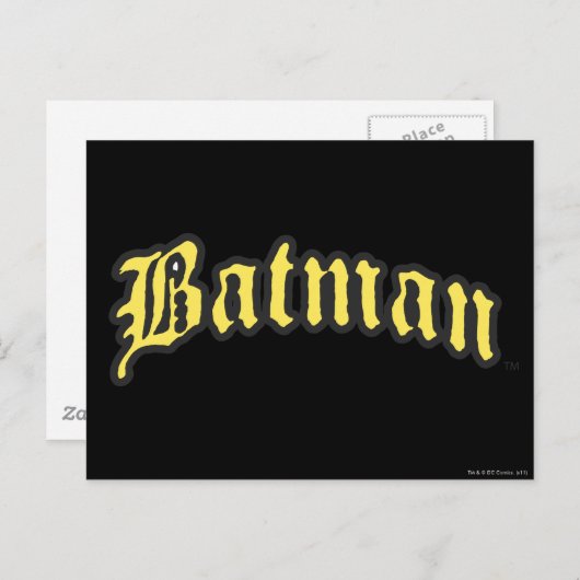 Batman | Gele zwarte omtrek logo Briefkaart (Voorkant / Achterkant)