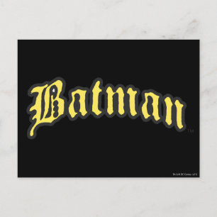 Batman   Gele zwarte omtrek logo Briefkaart