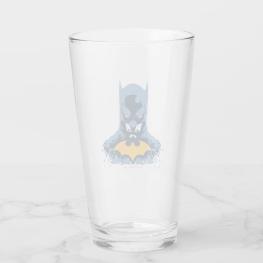 Batman gooide de buis door met gouden Logo Glas (Achterkant)