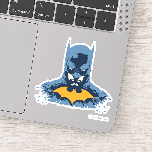 Batman gooide de buis door met gouden Logo Sticker (Detail)