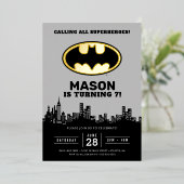 Batman - Gotham City | Aanbesteding op zondag Folie Uitnodiging (Staand Voorkant)