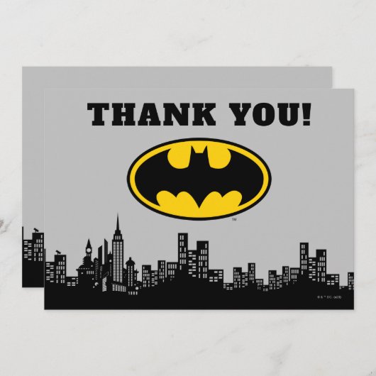 Batman Gotham City | Geboortdag Dank u wel Bedankkaart (Voorkant / Achterkant)