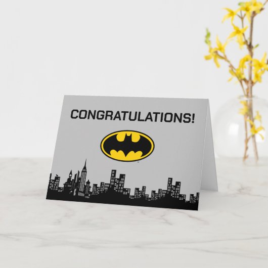 Batman - Gotham City | Gefeliciteerd Kaart (Gele Bloem)