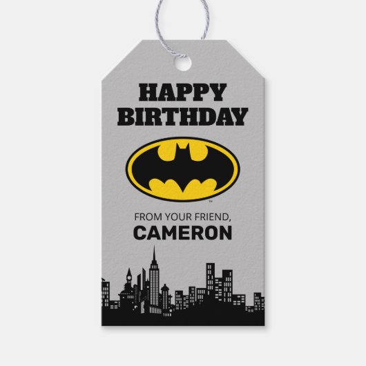 Batman - Gotham City Gelukkige Verjaardag Van Cadeaulabel (Voorkant)