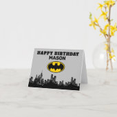 Batman Gotham City | Kinder gelukkige verjaardag Kaart (Gele Bloem)