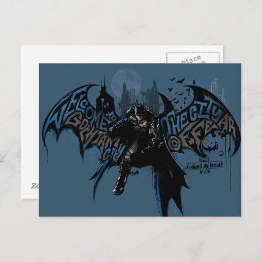 Batman Gotham City Paint Drip Graphic Briefkaart (Voorkant / Achterkant)