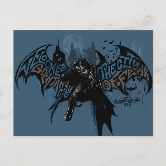 Batman Gotham City Paint Drip Graphic Briefkaart (Voorkant)