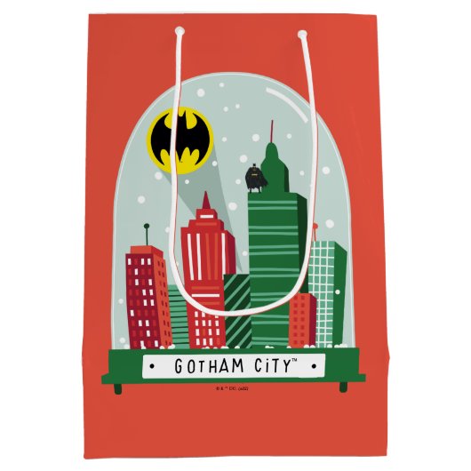 Batman Gotham City™ SneeuwWereldbol Grafisch Medium Cadeauzakje (Achterkant)