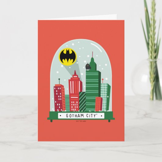 Batman Gotham City™ Snow Globe Graphic Feestdagen Kaart (Voorkant)