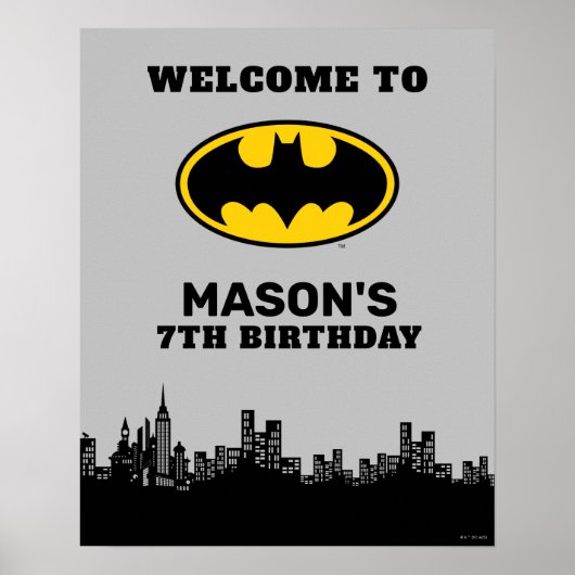 Batman - Gotham City | Super Hero Birthday Sign Poster (Voorkant)