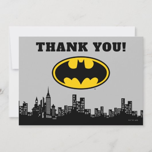 Batman Gotham City | Verjaardag Dank Je Bedankkaart (Voorkant)