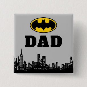 Batman - Gotham City Verjaardag papa Vierkante Button 5,1 Cm