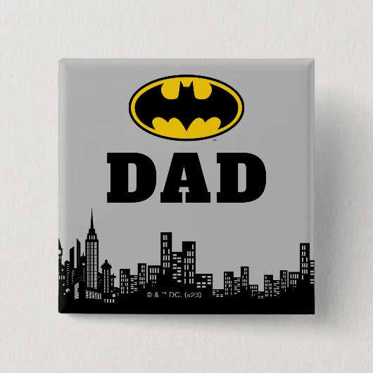 Batman - Gotham City | Verjaardag papa Vierkante Button 5,1 Cm (Voorkant)
