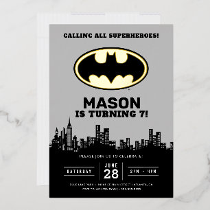 Batman - Gotham City Verjaardagsuitnodiging Folie Uitnodiging