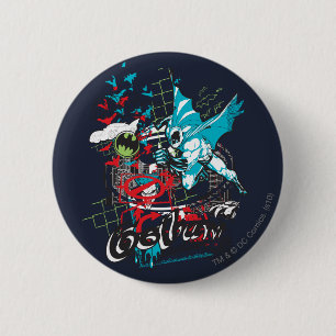 Batman Gotham Guardian Lineart Collage Ronde Button 5,7 Cm