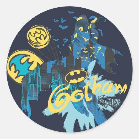 Batman Gotham Guardian Notitieboek Sketch Ronde Sticker (Voorkant)