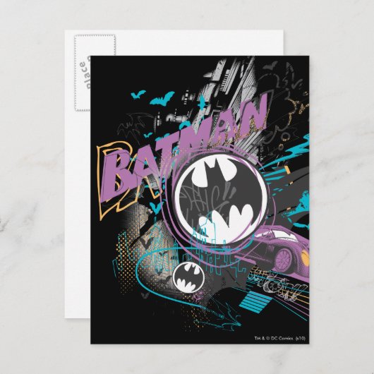 Batman Gotham Skyline Sketch Briefkaart (Voorkant / Achterkant)