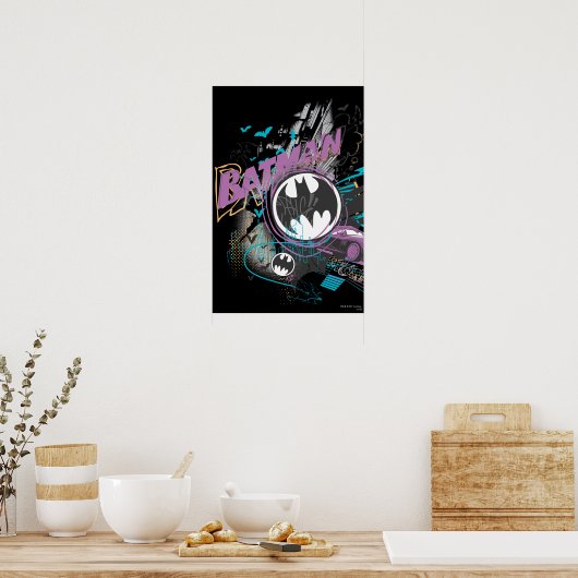 Batman Gotham Skyline Sketch Poster (Keuken)