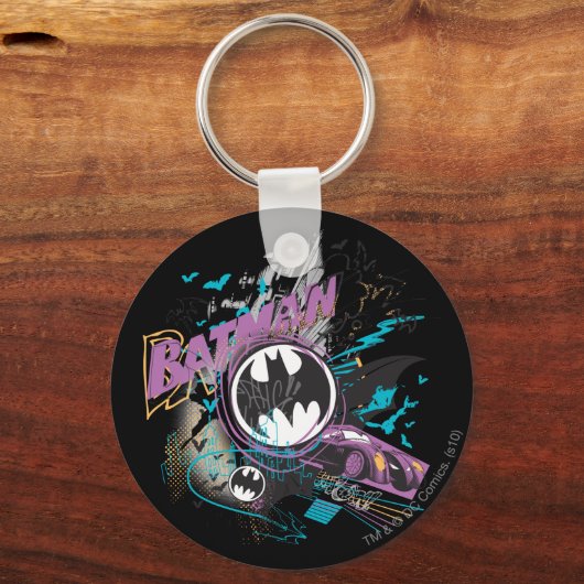 Batman Gotham Skyline Sketch Sleutelhanger (Voorkant)