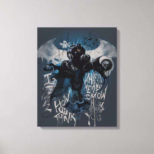 Batman Graffiti Graphic - ik weet hoe je denkt Canvas Afdruk (Voorkant)