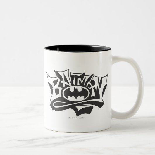 Batman | Graffiti Name Logo Tweekleurige Koffiemok (Rechts)