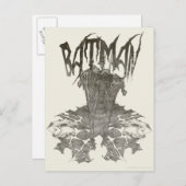 Batman | Grafisch Novel Pencil Schets Beige Logo Briefkaart (Voorkant / Achterkant)
