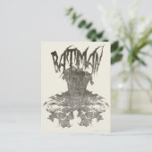 Batman | Grafisch Novel Pencil Schets Beige Logo Briefkaart (Staand voorkant)