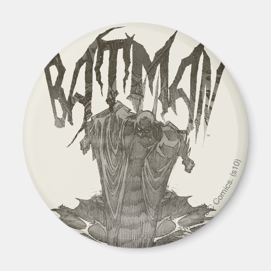 Batman | Grafisch Novel Pencil Schets Beige Logo Magneet (Voorkant)