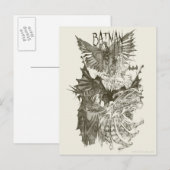 Batman Graphic Novel Pencil Schets Briefkaart (Voorkant / Achterkant)