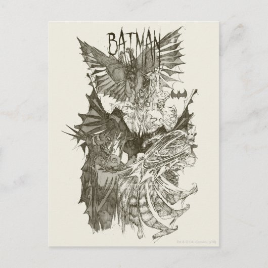Batman Graphic Novel Pencil Schets Briefkaart (Voorkant)