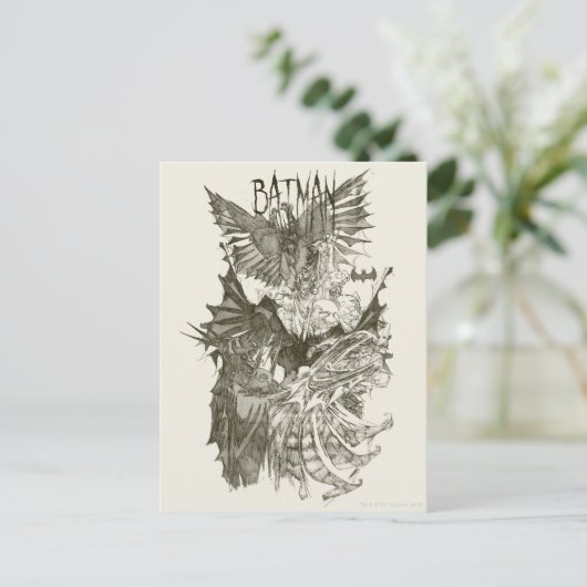 Batman Graphic Novel Pencil Schets Briefkaart (Staand voorkant)