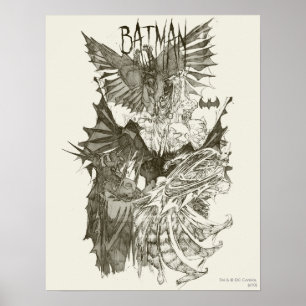 Batman Graphic Novel Pencil Schets Poster