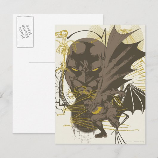 Batman  Grunge Portret Briefkaart (Voorkant / Achterkant)