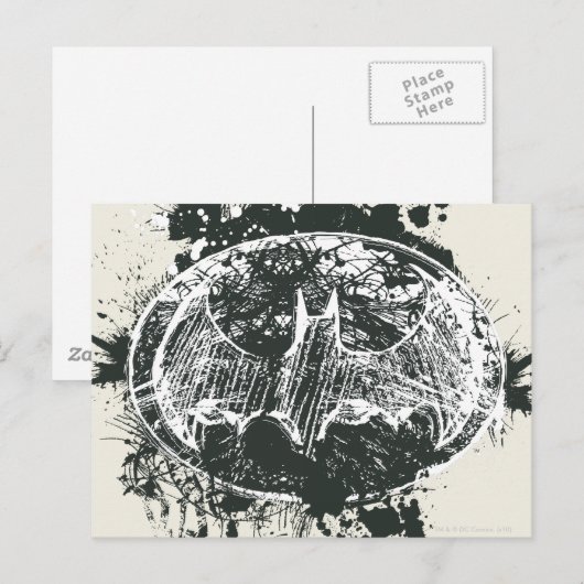 Batman Grunge Splatter Sketch Briefkaart (Voorkant / Achterkant)