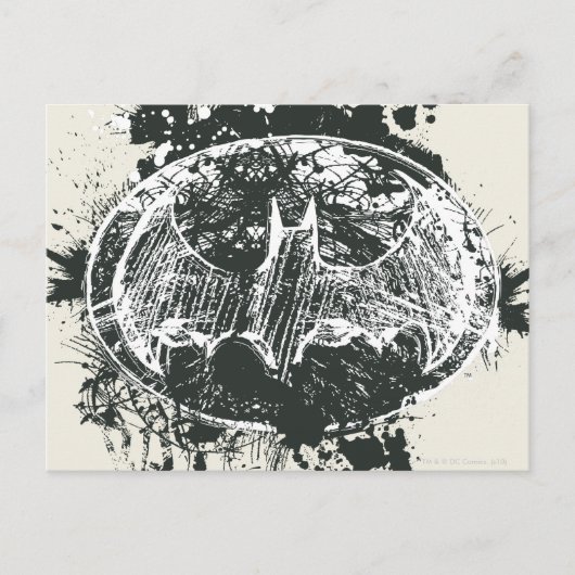 Batman Grunge Splatter Sketch Briefkaart (Voorkant)