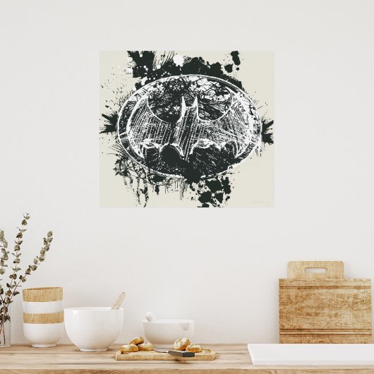 Batman Grunge Splatter Sketch Poster (Keuken)