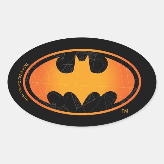 Batman | Halloween Web Logo Ovale Sticker (Voorkant)