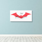 Batman Handwritten Bat Logo Canvas Afdruk (Insitu (Houten vloer))