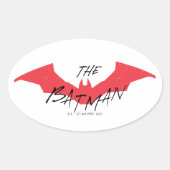 Batman Handwritten Bat Logo Ovale Sticker (Voorkant)