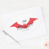 Batman Handwritten Bat Logo Ovale Sticker (Envelop)