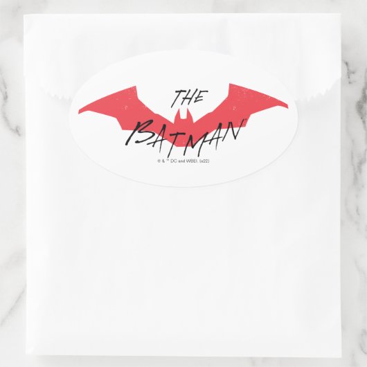 Batman Handwritten Bat Logo Ovale Sticker (Tas)