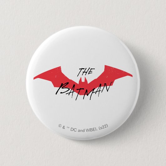 Batman Handwritten Bat Logo Ronde Button 5,7 Cm (Voorkant)